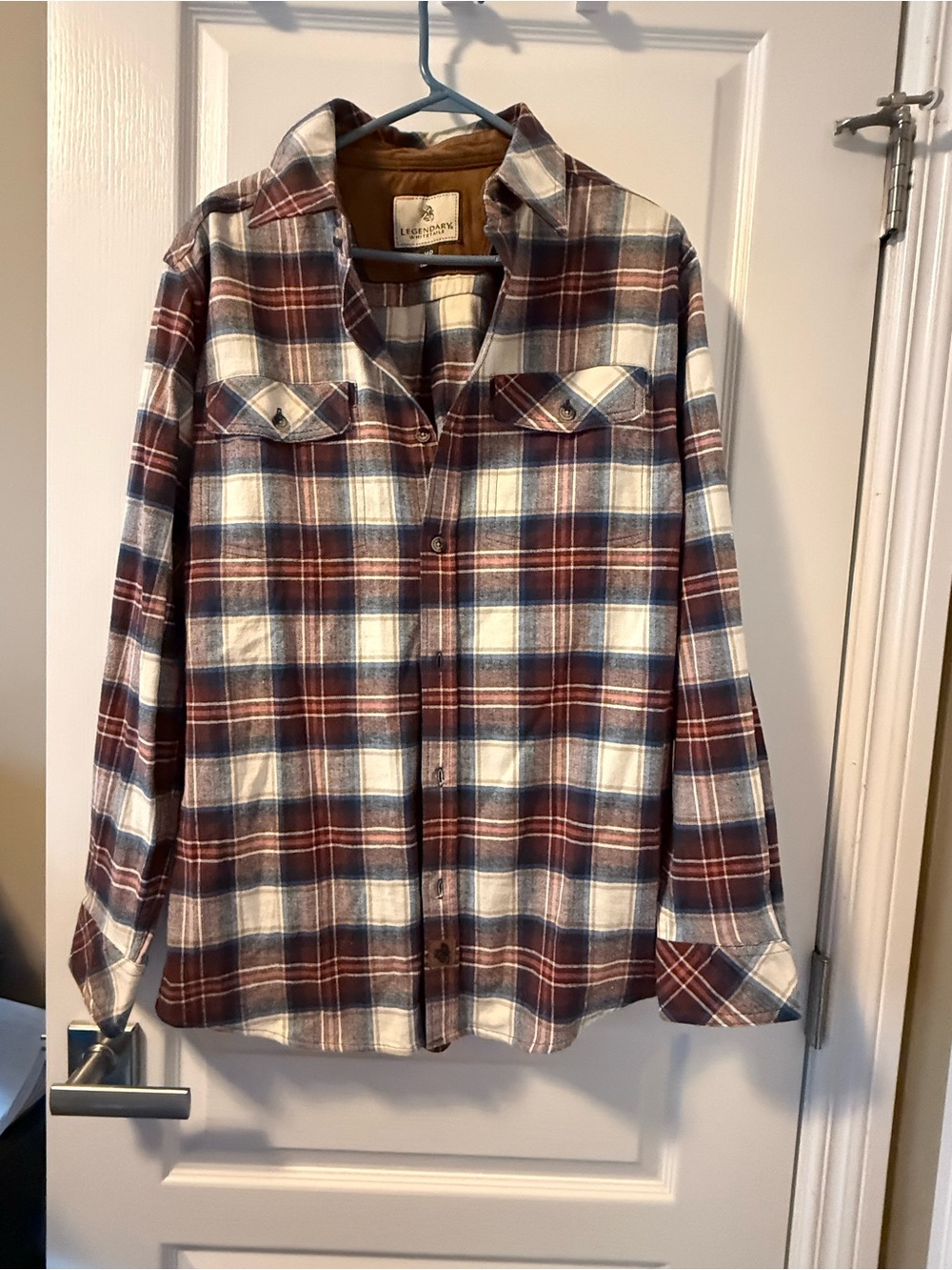 Legendary Whitetails Brown, White & Blue Plaid Button-Down Shirt